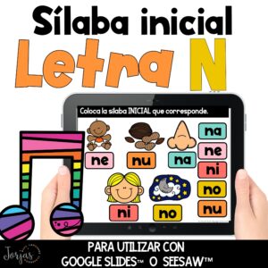 Letra N Sonido inicial Na ne ni no nu Sílabas con N in Spanish DIGITAL