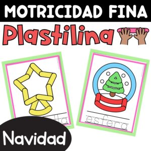 Motricidad fina Plastilina Navidad Christmas in Spanish Play Dough Mats