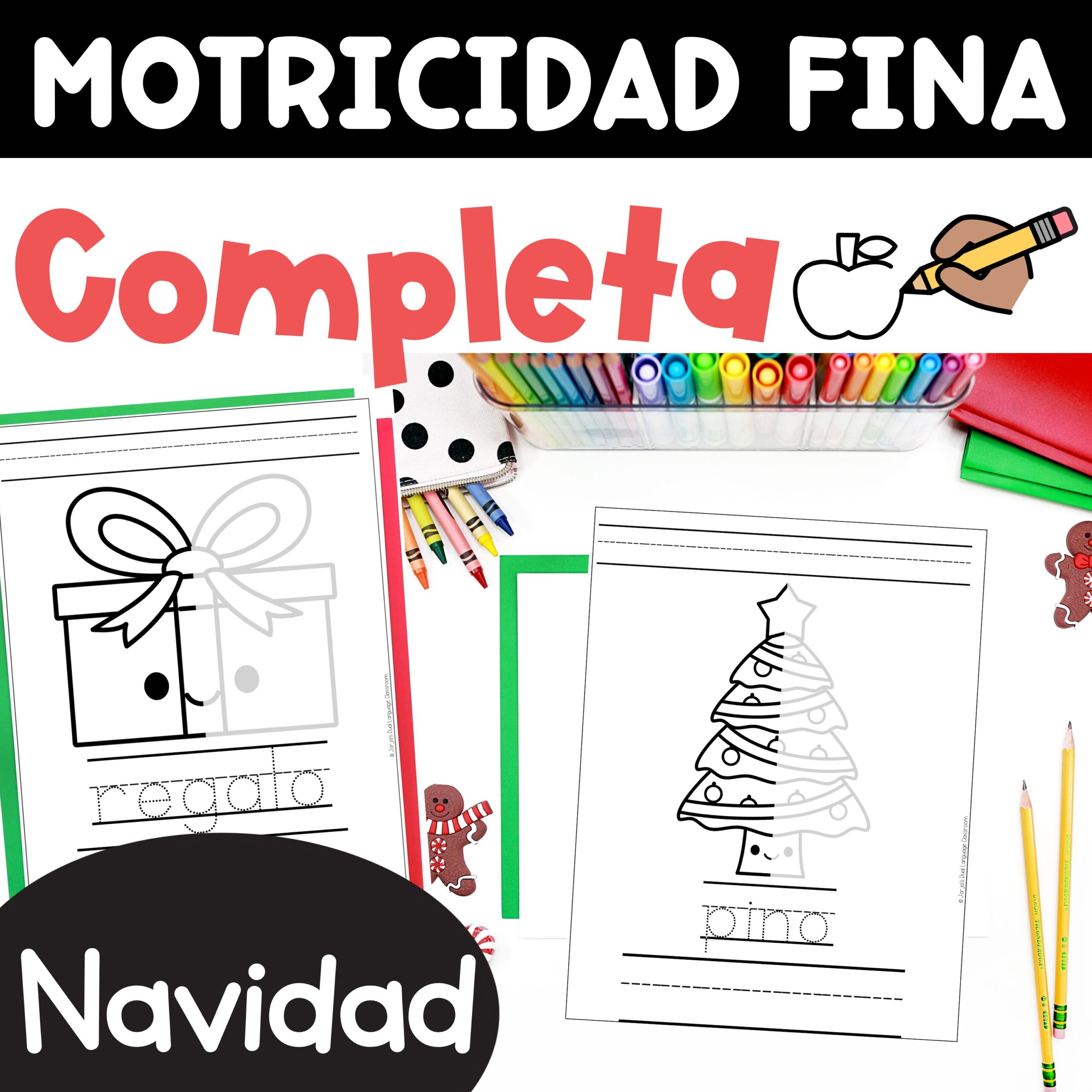 Navidad Actividades Christmas in Spanish Fine Motor Skills Completa la figura