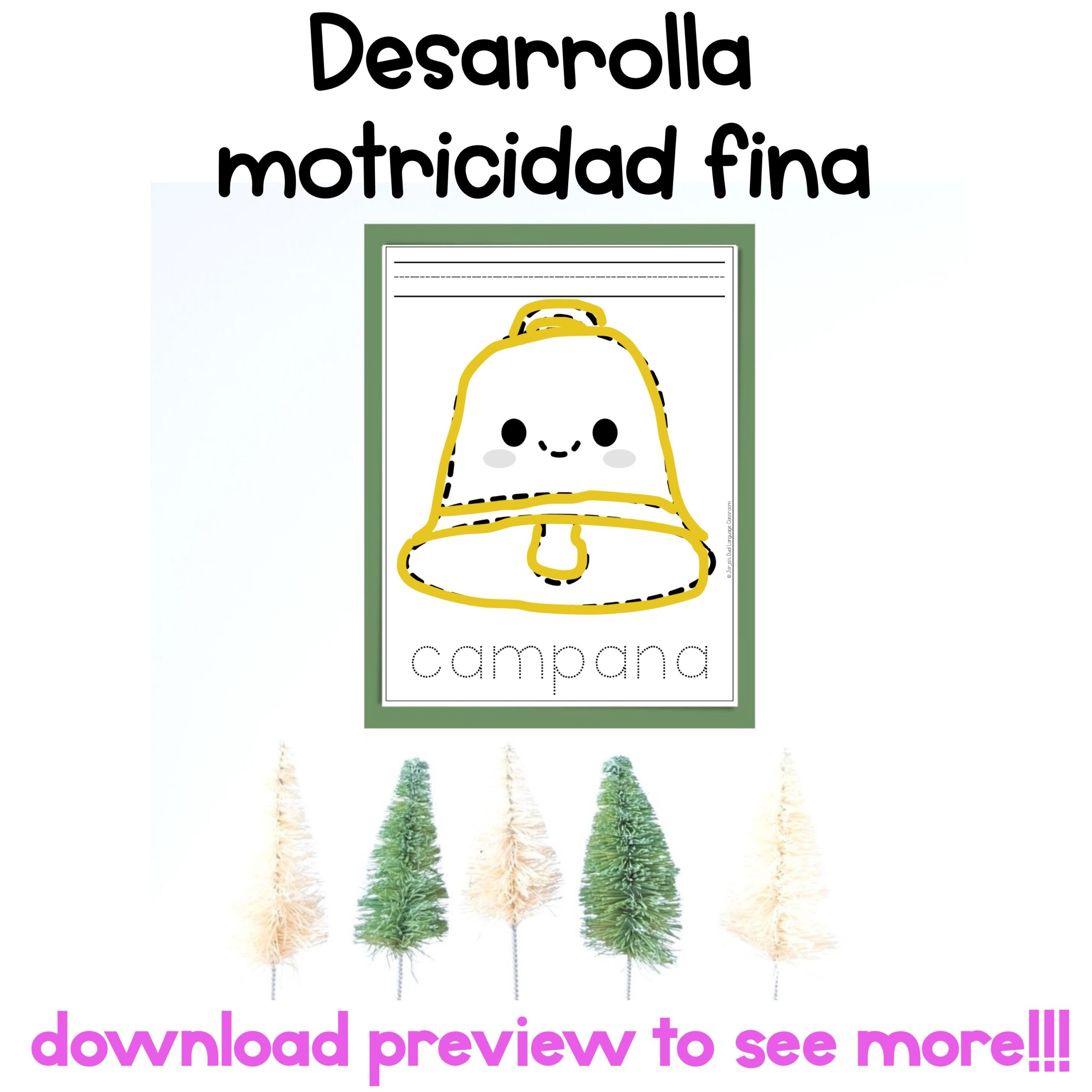 Motricidad fina Traza Ejercicios Navidad Christmas in Spanish - Image 2