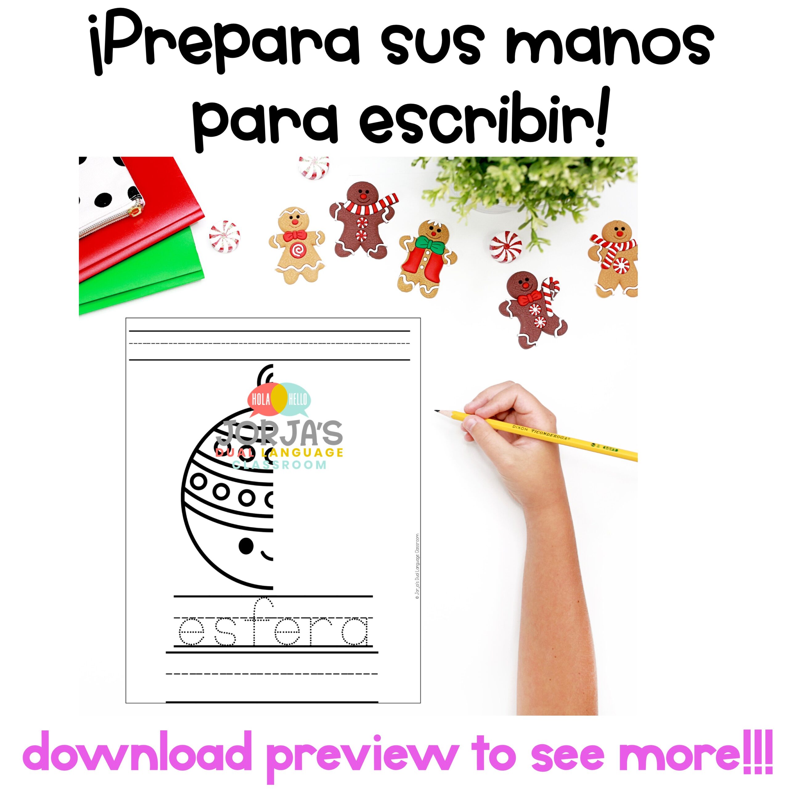 Navidad Actividades Christmas in Spanish Fine Motor Skills Completa la figura - Image 3