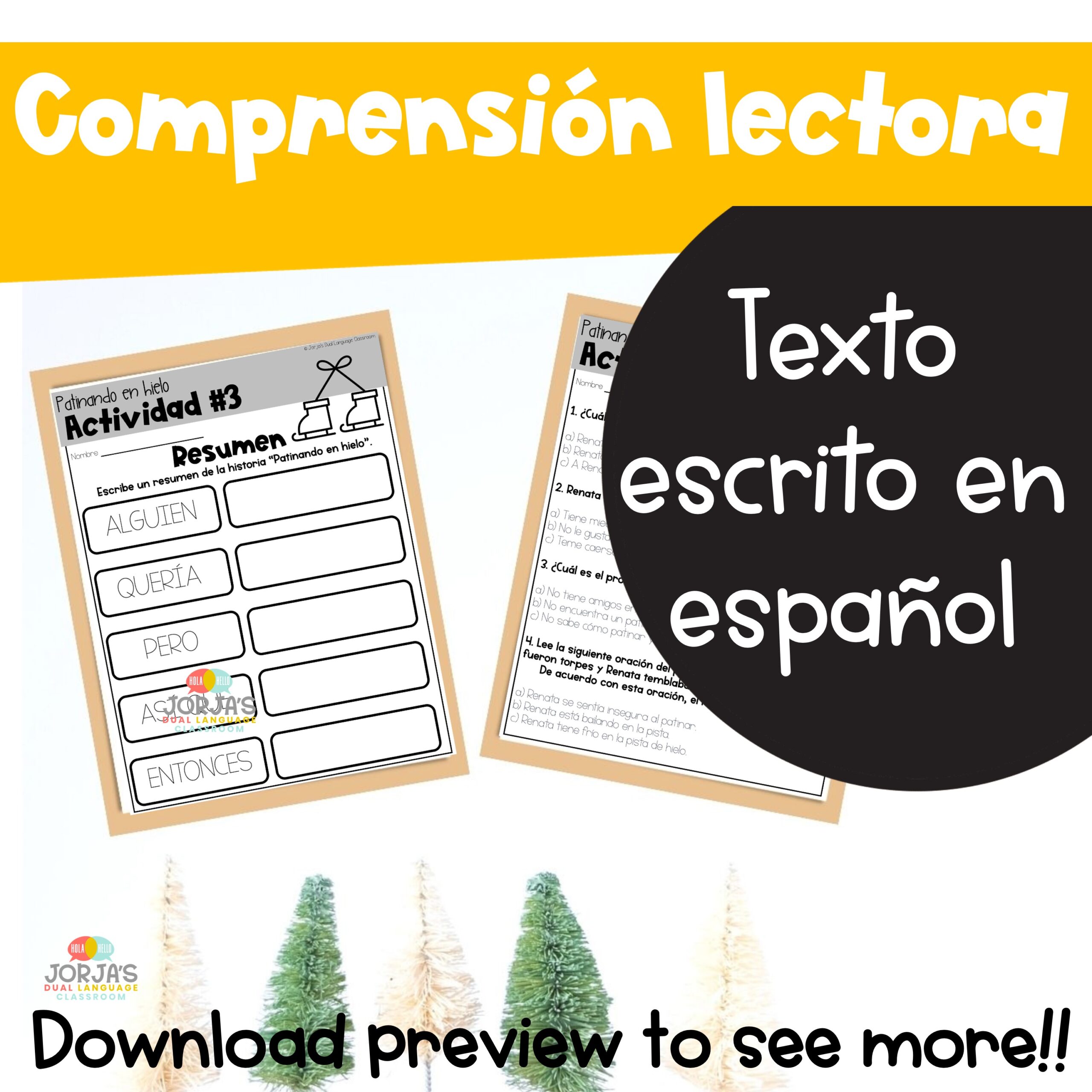 Patinando en hielo Texto de comprensión tercer grado Third Grade in Spanish - Image 4