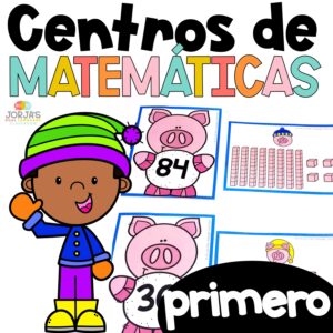 Centros de matemáticas PRIMERO enero | Math centers Spanish First grade