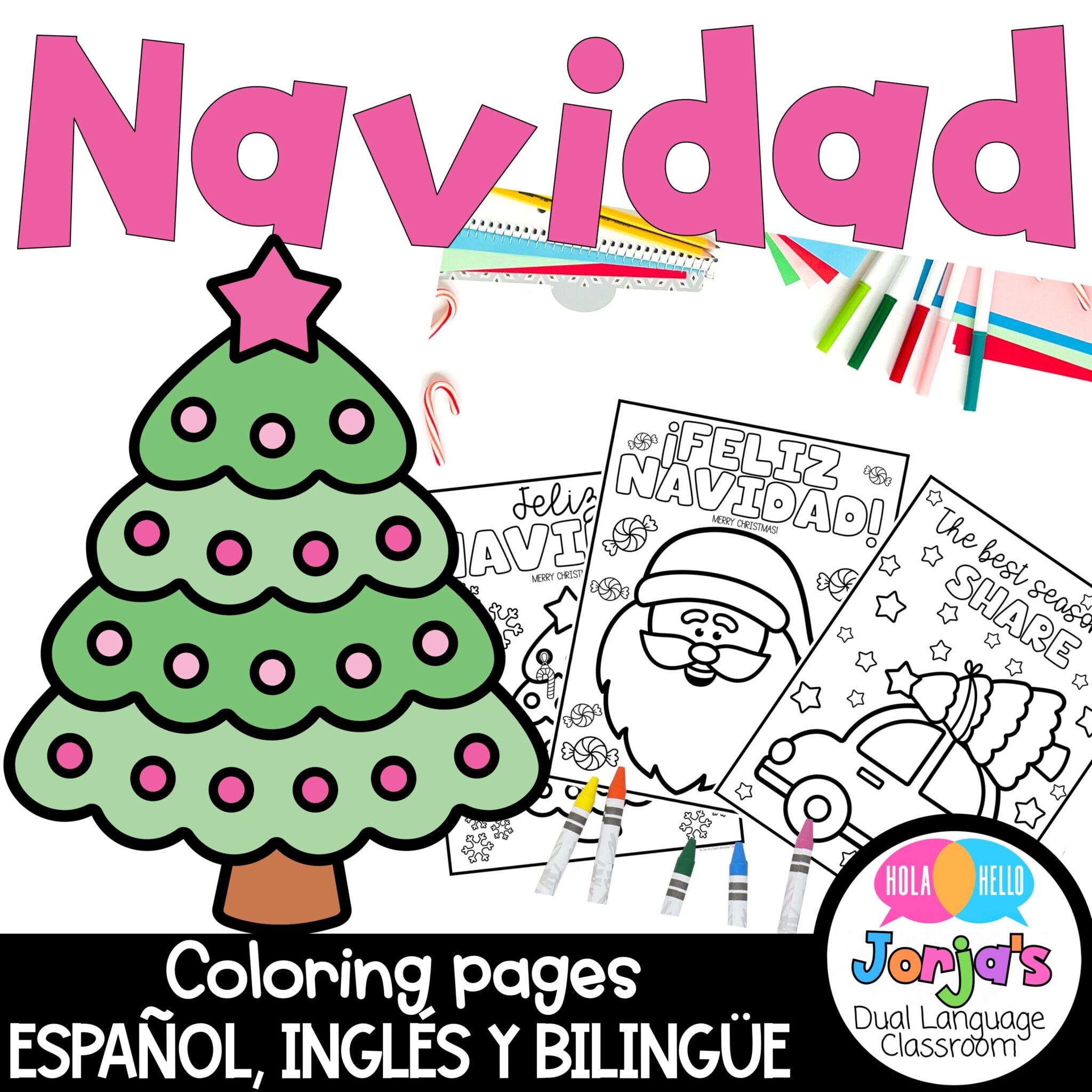 Coloring Pages Christmas Hojas de colorear Navidad Español Bilingüe and ...