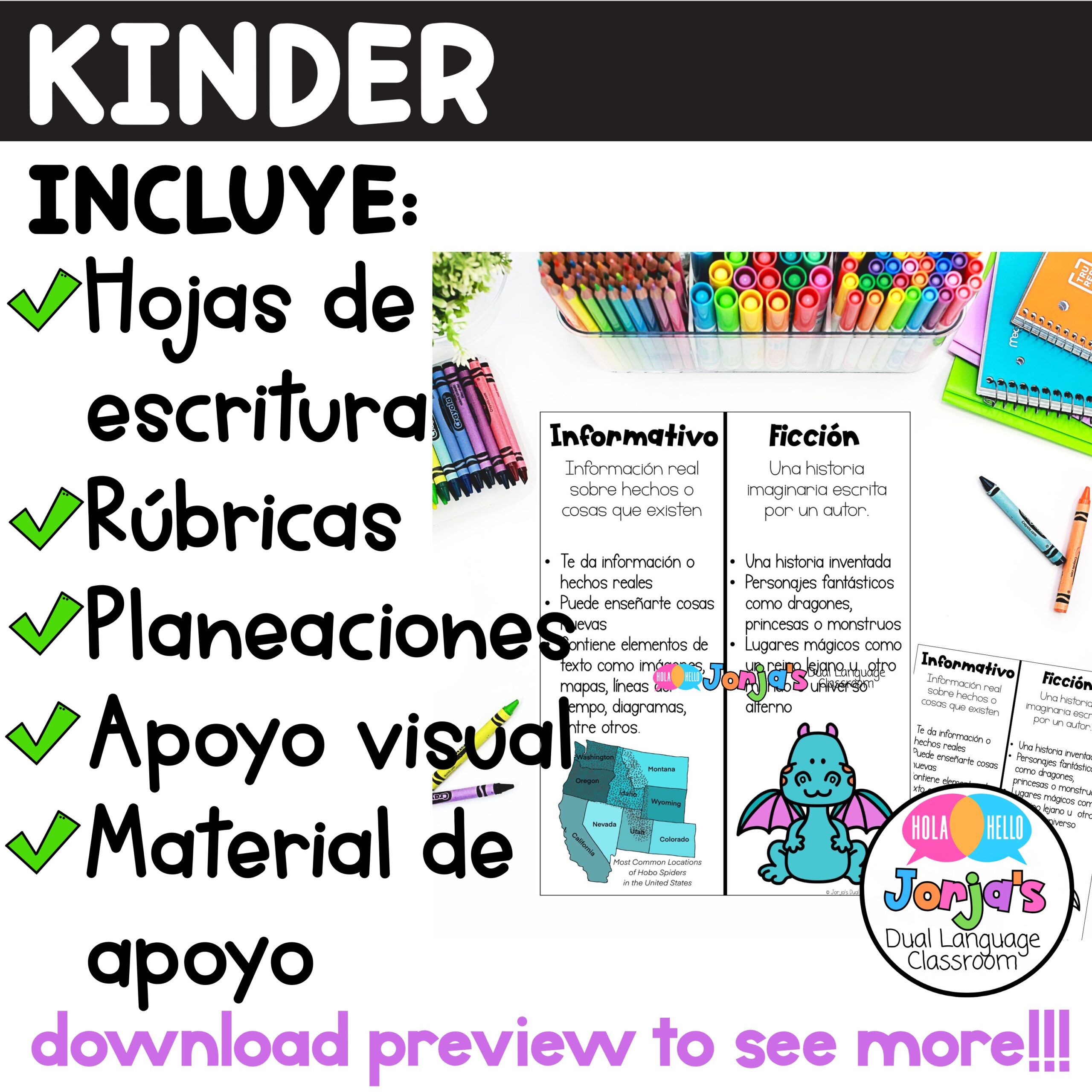 Todos escribimos UNIDAD 10 Escritura informativa Kinder in Spanish Writing - Image 5