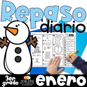 Repaso diario Tercer grado español - 3rd Spanish Spiral Review ENERO