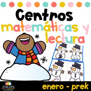Centros de lectura y matemáticas PRE-K invierno Actividades Hojas de trabajo