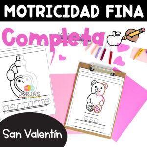 Motricidad fina Completa la figura Actividades de San Valentín en español