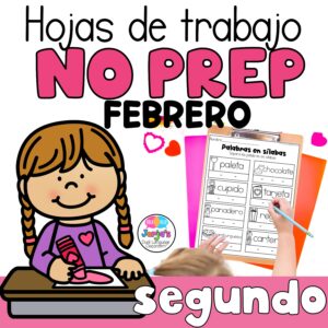 hojas de trabajo no prep febrero segundo grado español