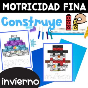 Motricidad fina Construye con bloques Actividades invierno Winter in Spanish