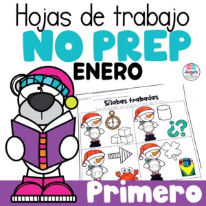 Lectura, escritura y matemáticas enero PRIMERO Winter in Spanish invierno