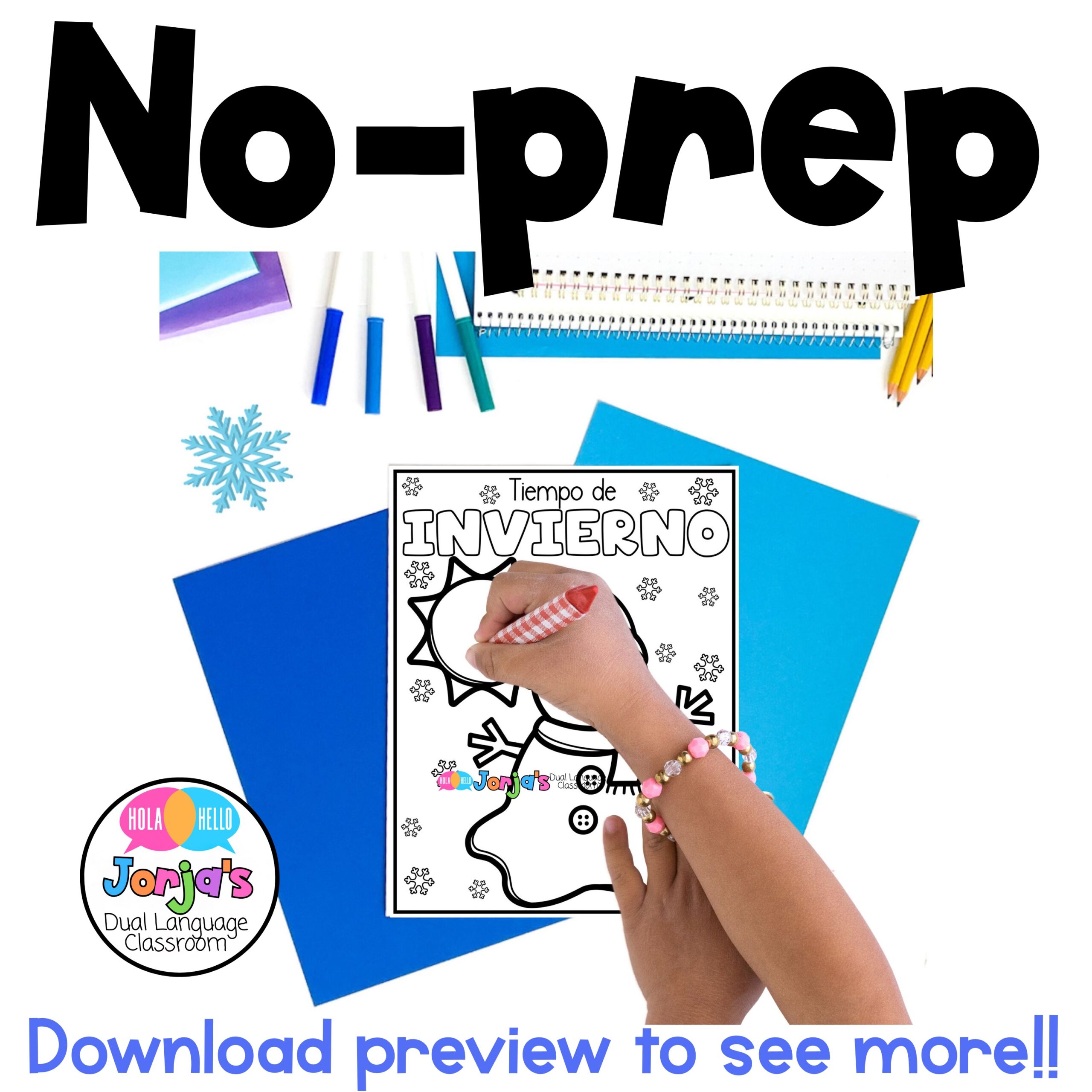 Hojas de colorear INVIERNO Coloring Pages WINTER Spanish English and Bilingual - Image 4