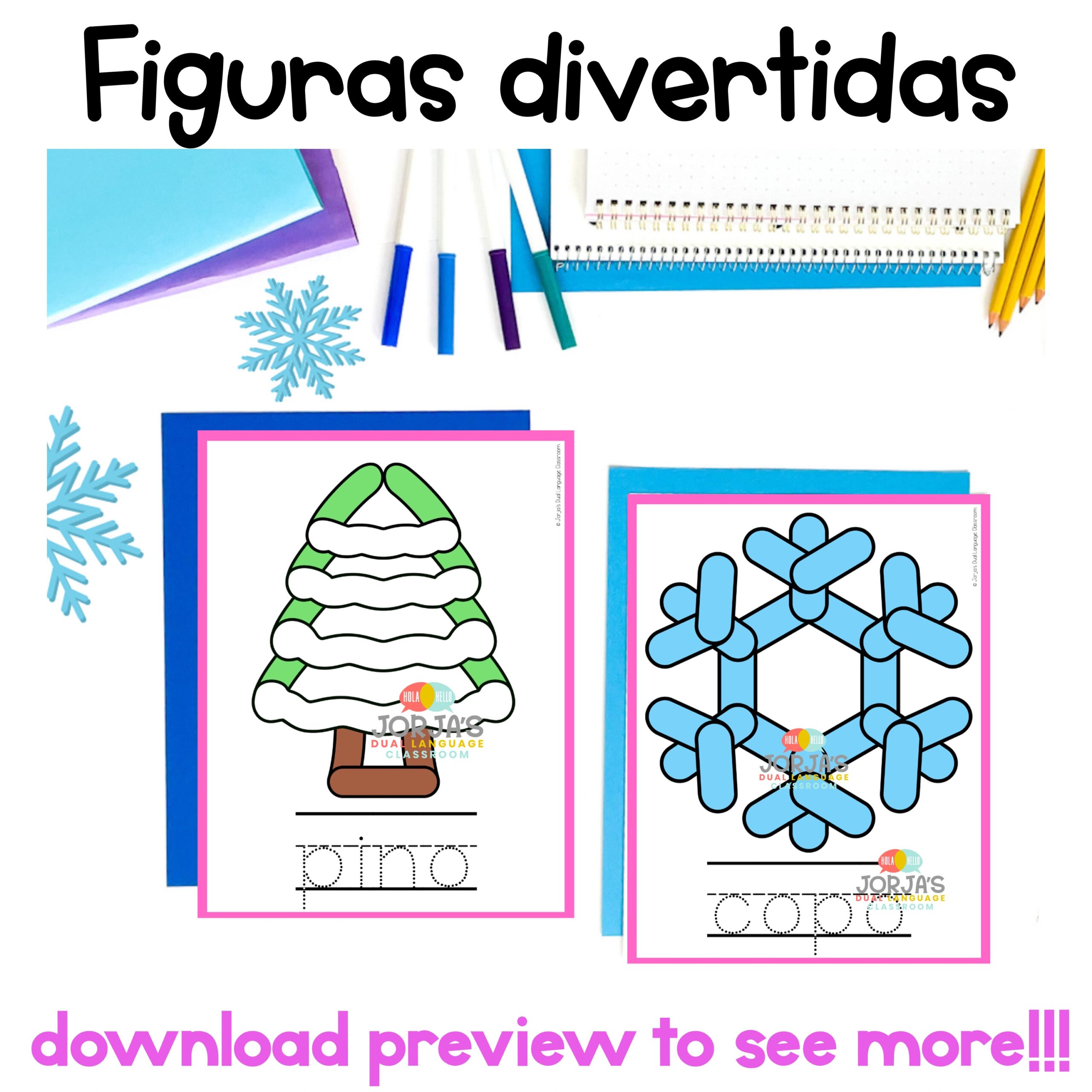 Motricidad fina Plastilina invierno Winter in Spanish Play Dough Mats ...