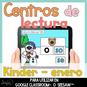 Centros digitales lectura febrero para Seesaw™ y Google Slides™ Digital Spanish