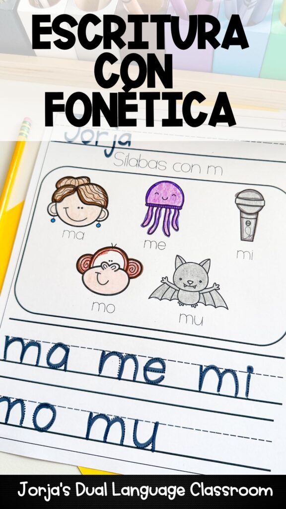 Escritura para kinder: De sílabas a oraciones escritura con fonética 