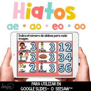 Hiatos DIGITAL Actividades para Seesaw y Google Slides in Spanish