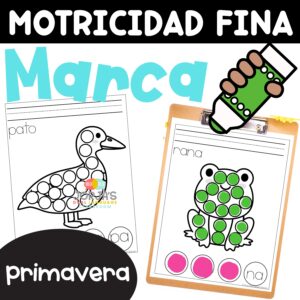 Actividades de Motricidad fina Marca las figuras Primavera Spring in Spanish