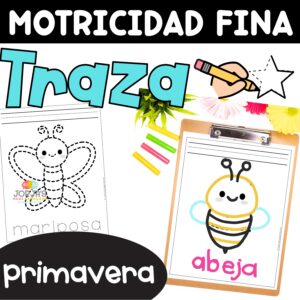 Motricidad fina Traza Ejercicios Primavera Spring in Spanish Fine Motor Skills