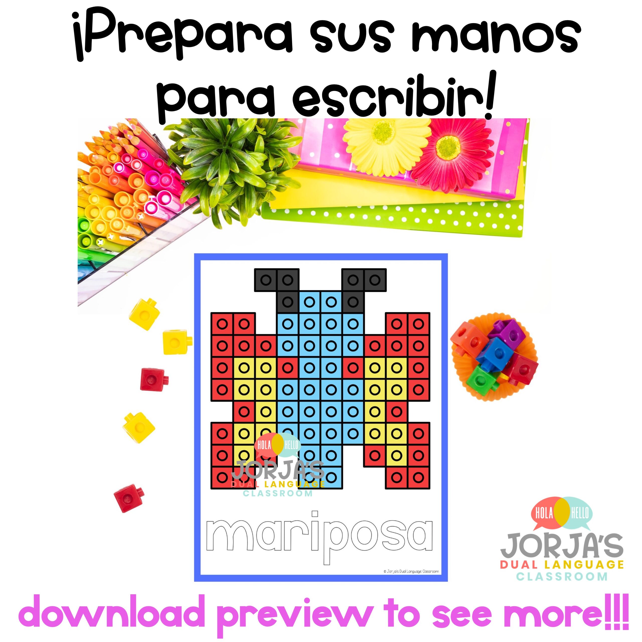Motricidad fina Construye con bloques Actividades Primavera in Spanish Spring - Image 3