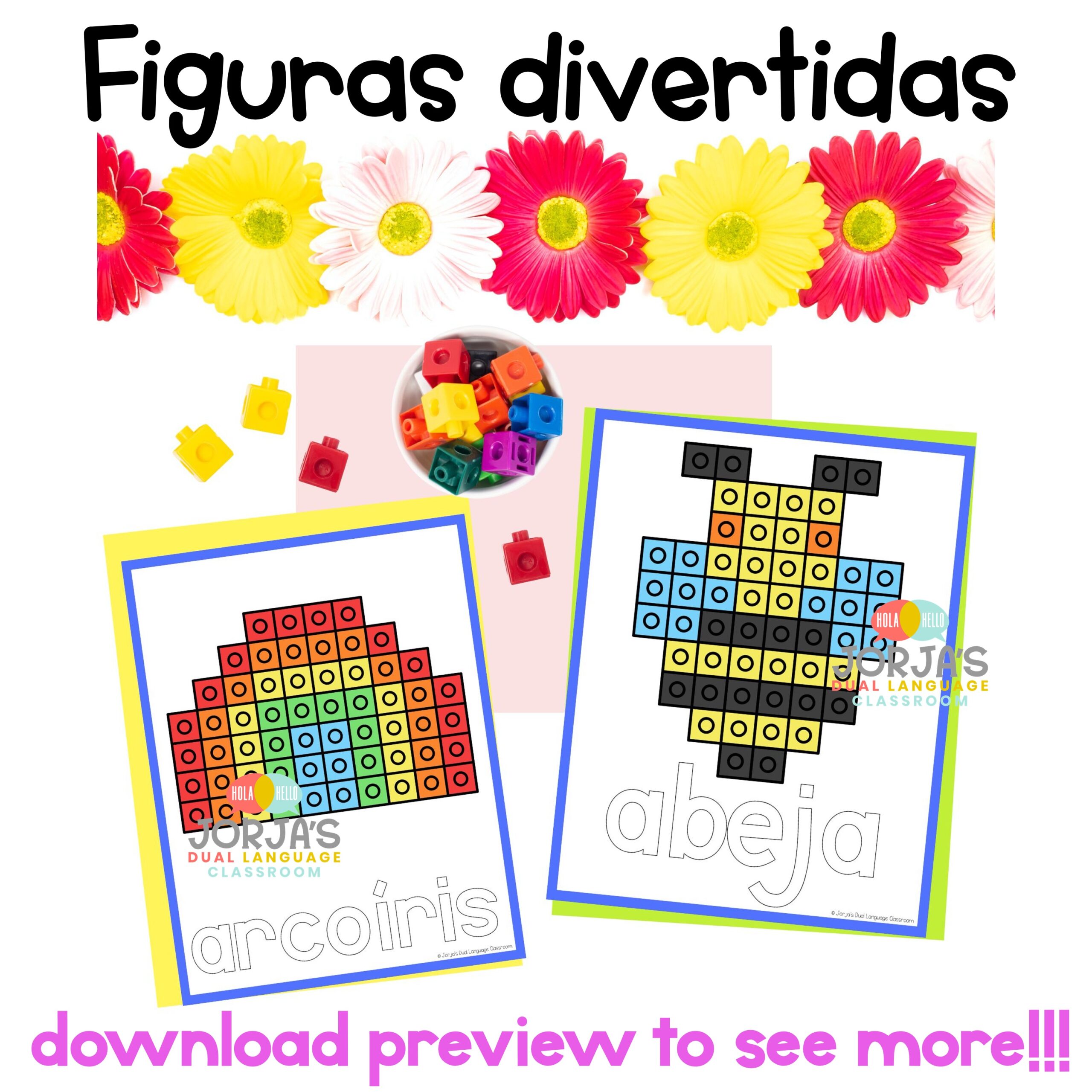 Motricidad fina Construye con bloques Actividades Primavera in Spanish Spring - Image 4