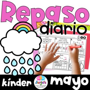 Repaso diario Kinder Mayo Matemáticas Spiral Review Math in Spanish Kinder