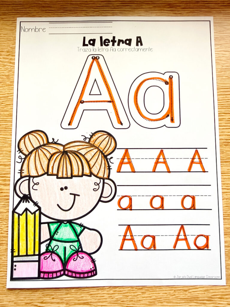 las-vocales-letra-a-para-imprimir-Hojas de trabajo para Kindergarten Spanish Worksheets agosto