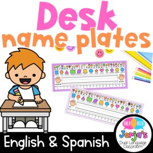desk name plates english adn spanish