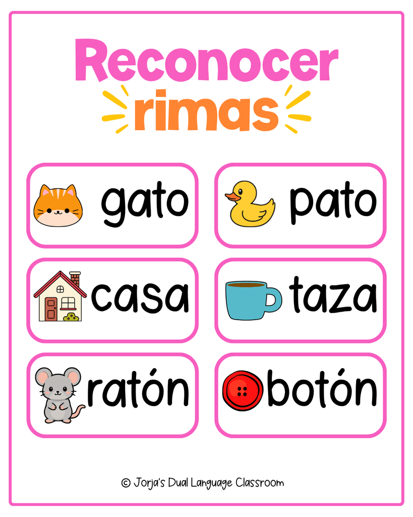 Reconocer que las palabras riman
