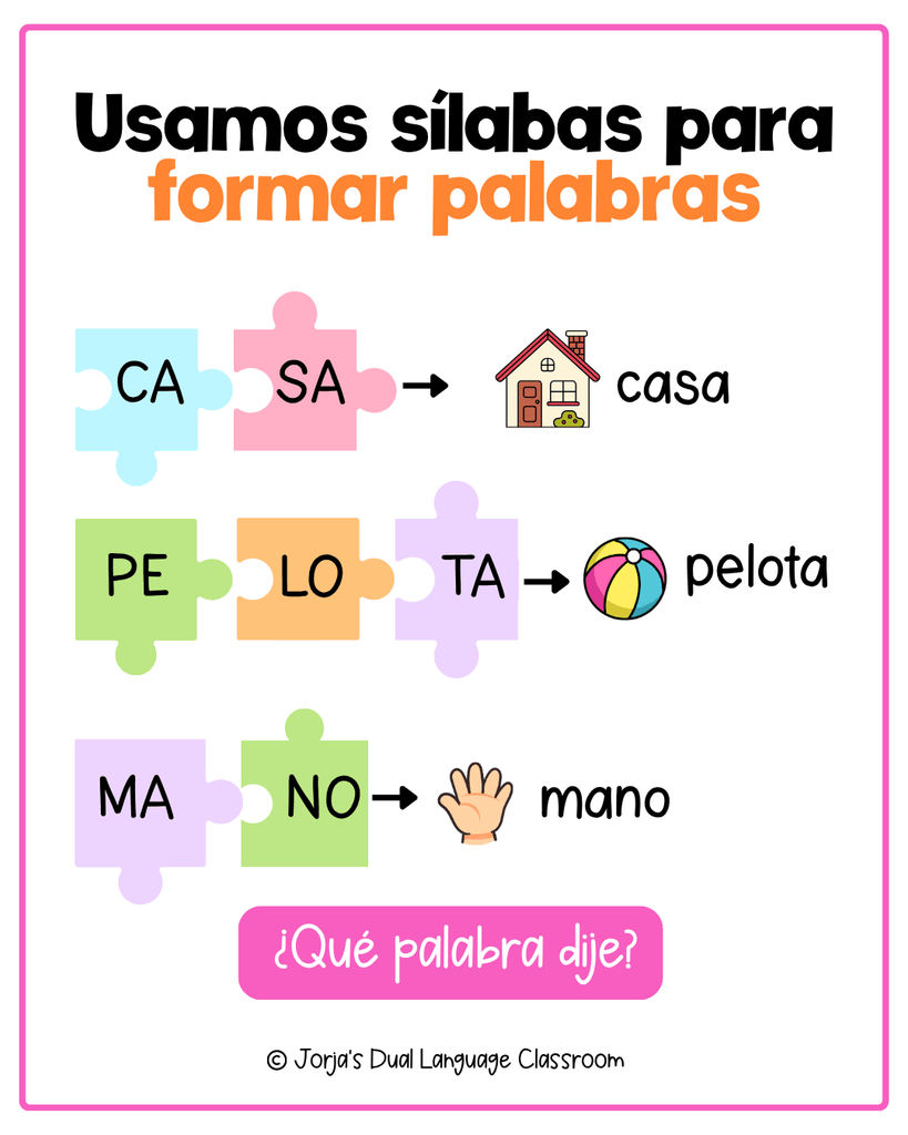 Unir sílabas para formar palabras