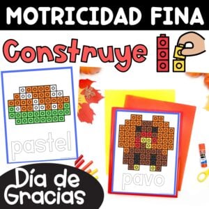 Thanksgiving Motricidad fina Construye con bloques Ejercicios Día de Gracias