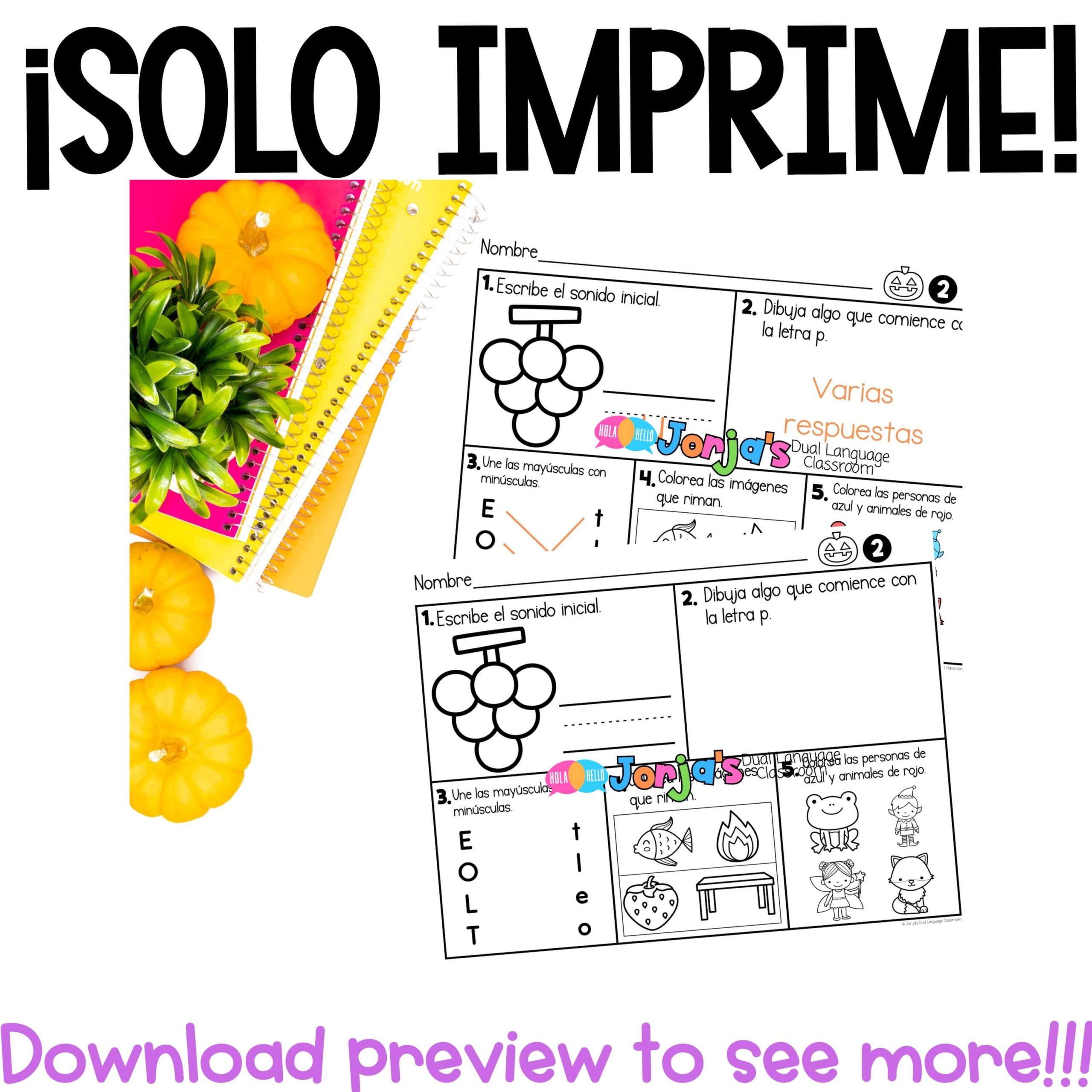 Repaso de lectura Kinder Octubre Literacy Review Kinder in Spanish - Image 4